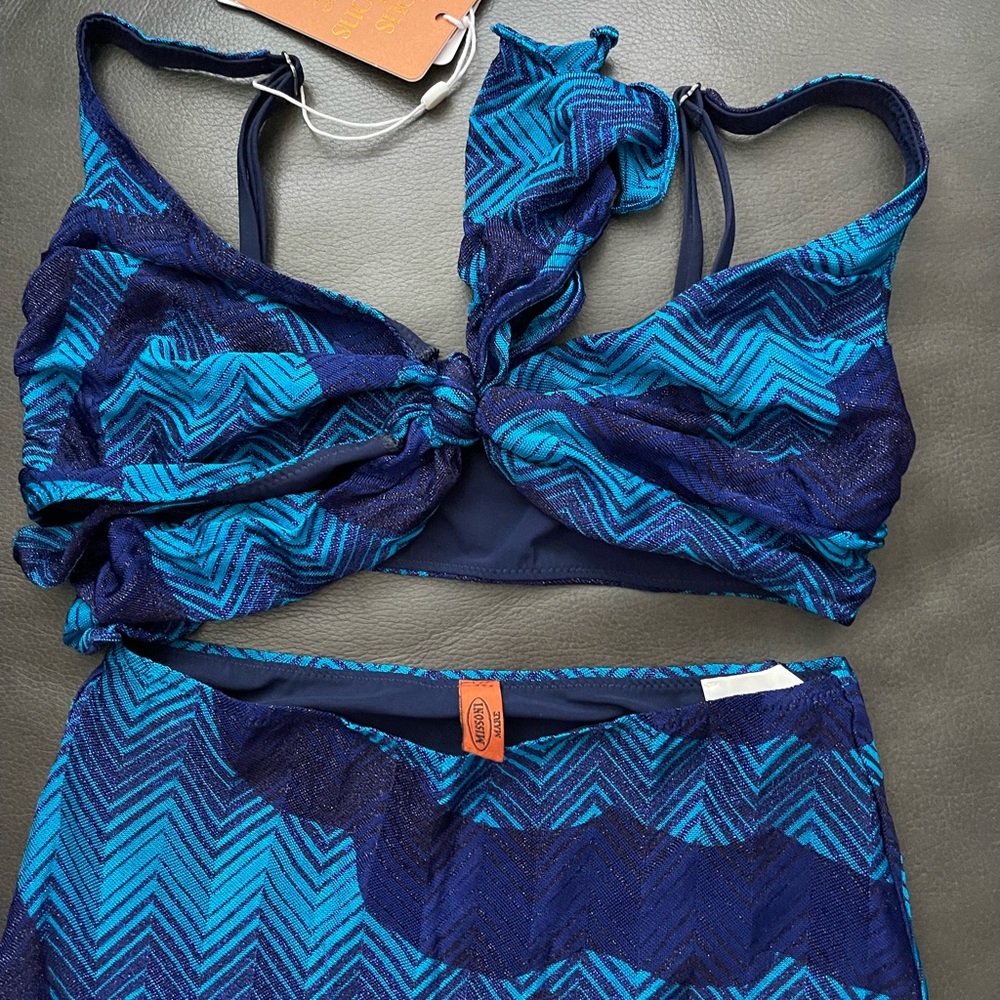 Missoni Mare Blue and Navy Chevron Two-Piece Bikini - Picture 8 of 9